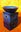 Aromalampe Quader Karo blau Keramik für Aromatherapie Raumbeduftung