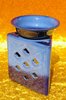 Aromalampe Prisma Raute blau Keramik für Aromatherapie Raumbeduftung (Duftlampe)
